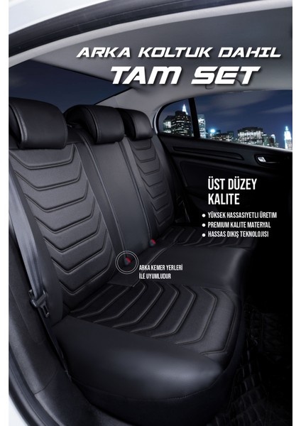 Suzuki Vitera Yeni Lüx Oto Koltuk Kılıfı Ön Arka Takım Eagle Serisi Siyah