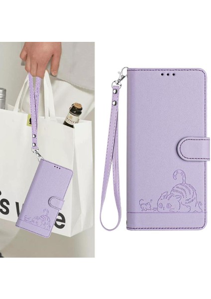 Oppo Oppo 8 Pro 5g Için Kılıf Cüzdan Kapak Çevirin Kedi Rfıd Kart Yuvası Tutucu (Yurt Dışından)