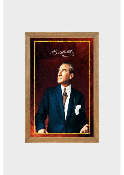 Atatürk, Gençliğe Hitabe, Istiklal Marşı Çerçeveli Cam Tabloları 3'Lü Set 20x30 Cm
