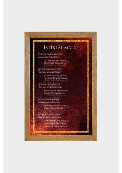 Atatürk, Gençliğe Hitabe, Istiklal Marşı Çerçeveli Cam Tabloları 3'Lü Set 20x30 Cm