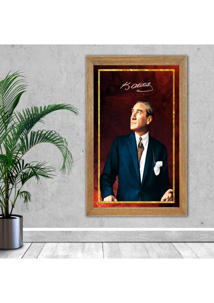 Atatürk Baskılı Tablo, Çerçeveli Cam Tablo 20x30 Cm