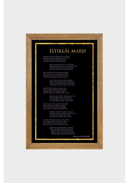 Atatürk, Gençliğe Hitabe, Istiklal Marşı Çerçeveli Cam Tabloları 3'Lü Set 20x30 Cm