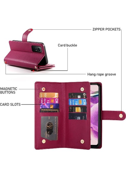 Xiaomi Redmi Not 11 Için Flip Case 4g Crossbody Kayış Iş Cüzdan (Yurt Dışından)