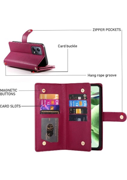 Xiaomi Poco X5 Cüzdan Çok Fonksiyonlu Iş Crossbody Için Flip Case (Yurt Dışından) indirimleri