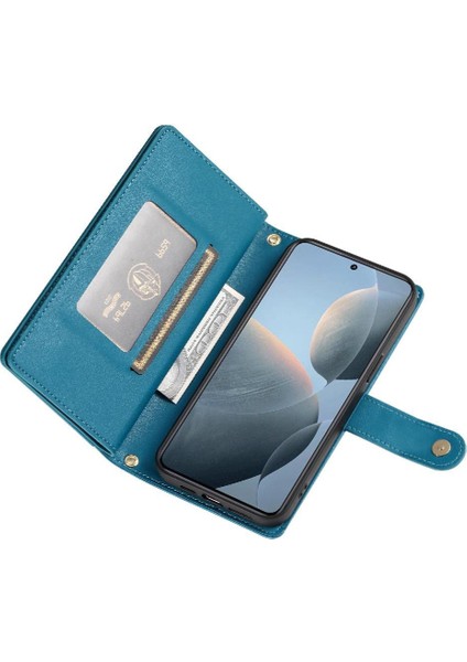 Xiaomi Poco X6 Pro Için Flip Case Standı Crossbody Kayış Çok Fonksiyonlu (Yurt Dışından)