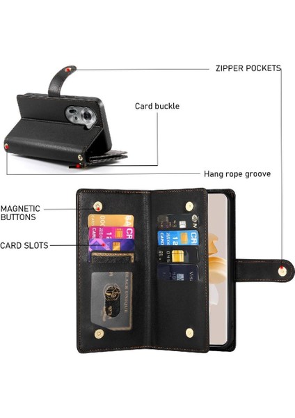 Oppo Oppo 11 Için Flip Case Standı Crossbody Kayış Iş Çok Fonksiyonlu (Yurt Dışından) modelleri