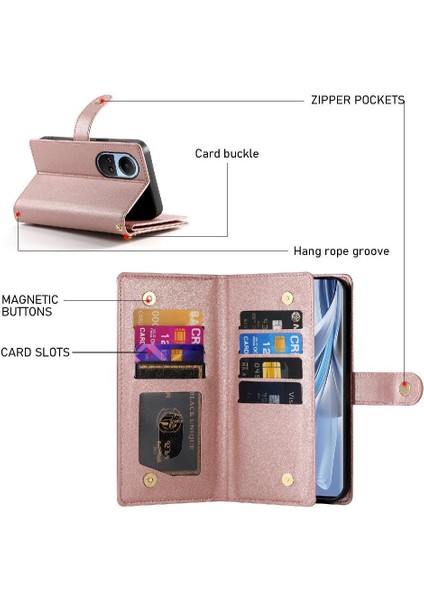 Oppo Oppo 10 5g Için Flip Case Crossbody Kayış Standı Çok Fonksiyonlu (Yurt Dışından) fırsatları
