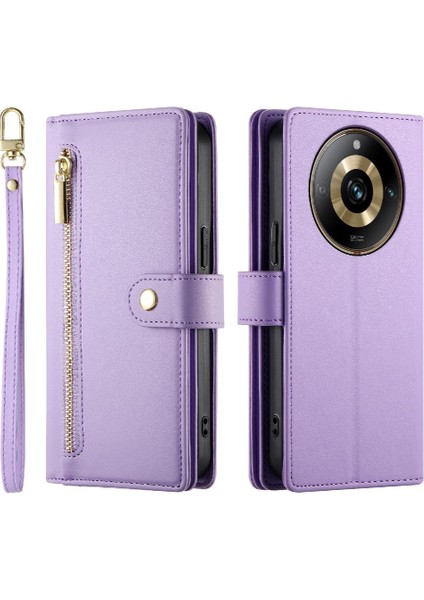 Realme 11 Pro Için Flip Case Crossbody Kayış Standı Çok Fonksiyonlu Cüzdan (Yurt Dışından)