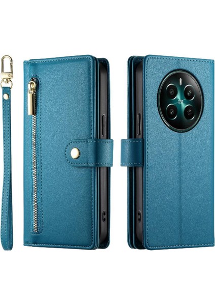 Realme 12 Artı Crossbody Kayış Standı Çok Fonksiyonlu Cüzdan Için Flip Case (Yurt Dışından)