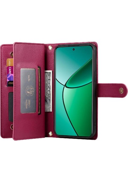 Realme 12 Artı Crossbody Kayış Standı Çok Fonksiyonlu Cüzdan Için Flip Case (Yurt Dışından) fırsatları