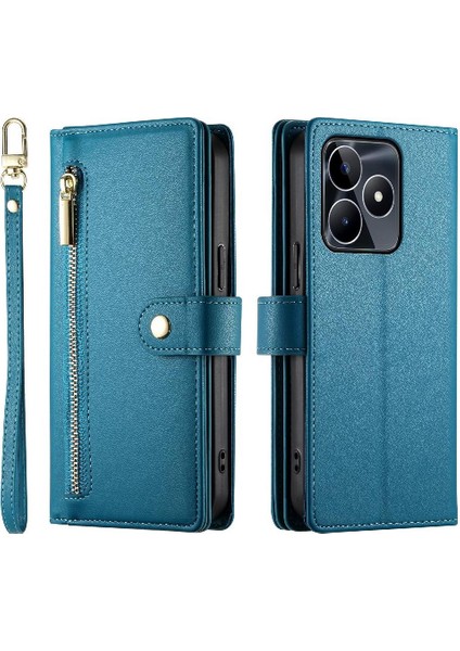 Realme C53 Çok Fonksiyonlu Crossbody Kayış Standı Cüzdan Için Flip Case (Yurt Dışından)