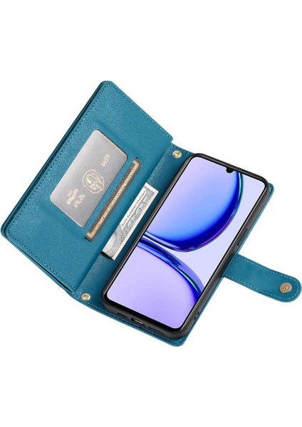 Realme C53 Çok Fonksiyonlu Crossbody Kayış Standı Cüzdan Için Flip Case (Yurt Dışından)