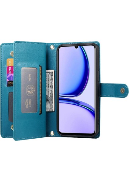 Realme C53 Çok Fonksiyonlu Crossbody Kayış Standı Cüzdan Için Flip Case (Yurt Dışından)