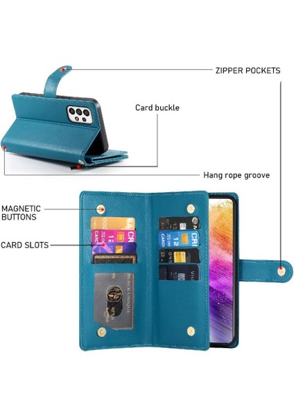 Mays Shop Samsung Galaxy A73 5g Için Flip Case Standı Cüzdan Çok Fonksiyonlu Kayış (Yurt Dışından)