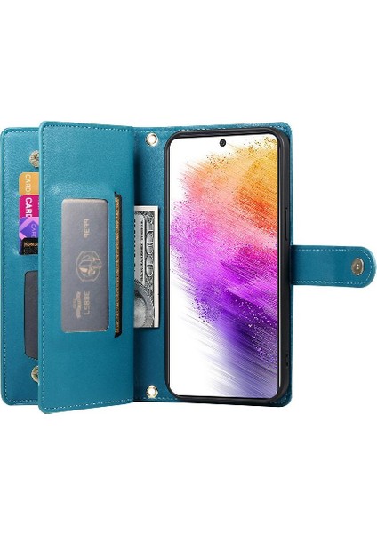 Mays Shop Samsung Galaxy A73 5g Için Flip Case Standı Cüzdan Çok Fonksiyonlu Kayış (Yurt Dışından)