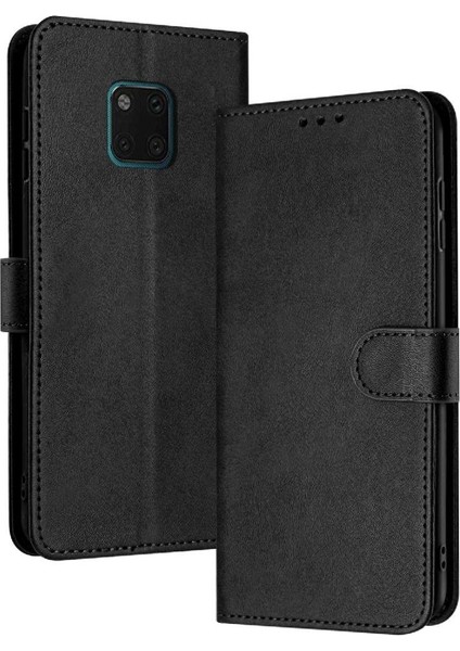 Mays Shop Huawei Mate 20 Pro Için Flip Case Pu Deri Kickstand ile Saf Renk (Yurt Dışından)