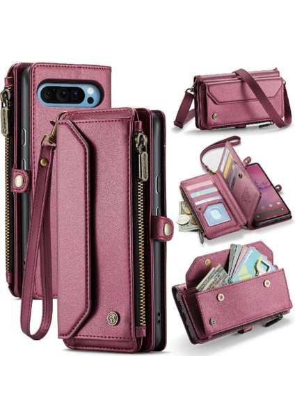 Google Piksel 9 Pro Xl Için Crossbody Durumda Rfıd Engelleme Durumda Cüzdan Fermuar (Yurt Dışından)