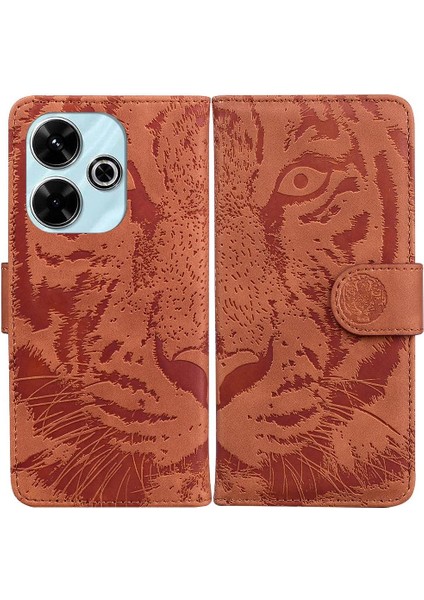 Xiaomi Poco M6 4g Kabartmalı Sevimli Kaplan Deri Cüzdan Için Flip Case (Yurt Dışından)