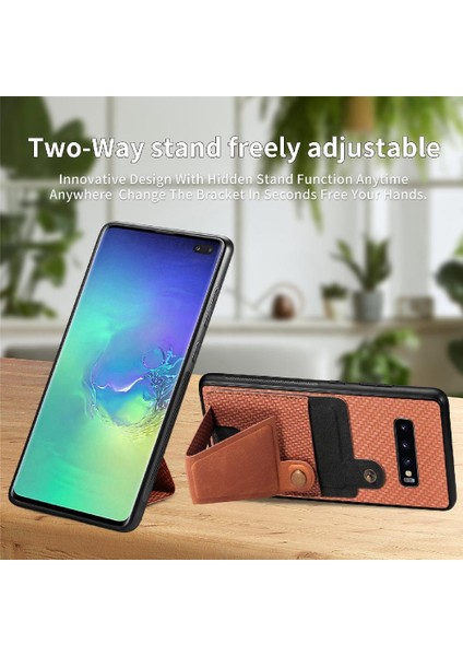 Samsung Galaxy S10 Artı Standı Fonksiyonu Manyetik Tasarım Braketi (Yurt Dışından)