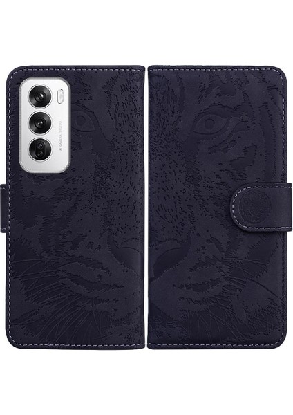 Oppo Oppo 12 5g Için Flip Case Kabartmalı Sevimli Kaplan Kickstand Koruyucu (Yurt Dışından)