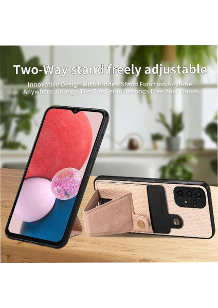Samsung Galaxy A13 Için Kılıf 4g Manyetik Tasarım Braketi Cardholder Standı (Yurt Dışından)