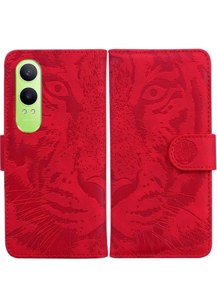 Mays Shop Oneplus Nord Ce4 Lite 5g Için Flip Case Deri Cüzdan Kabartmalı Sevimli Kaplan (Yurt Dışından)