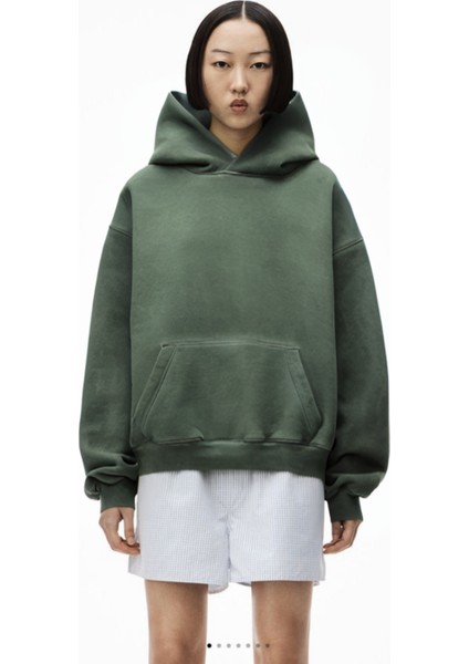 Kadın 3 Iplik Kanguru Cep Şardonlu Içi Pamuklu Casual Oversize Okul Sweatshirt