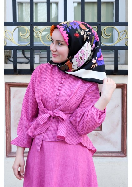 %100 Twill Ipek Eşarp 11374-01