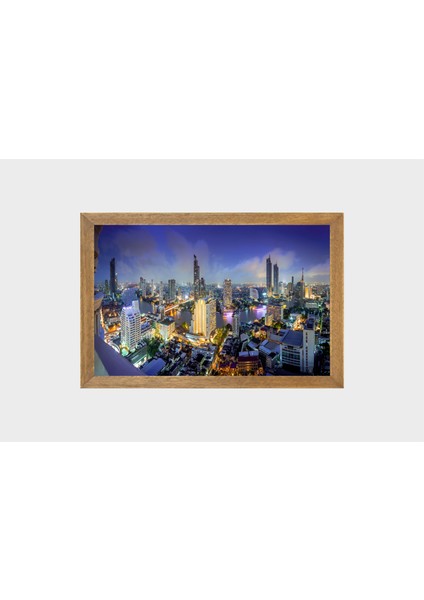 New York Şehir Manzaralı Tablo, Çerçeveli Cam Tablo 30X45 cm