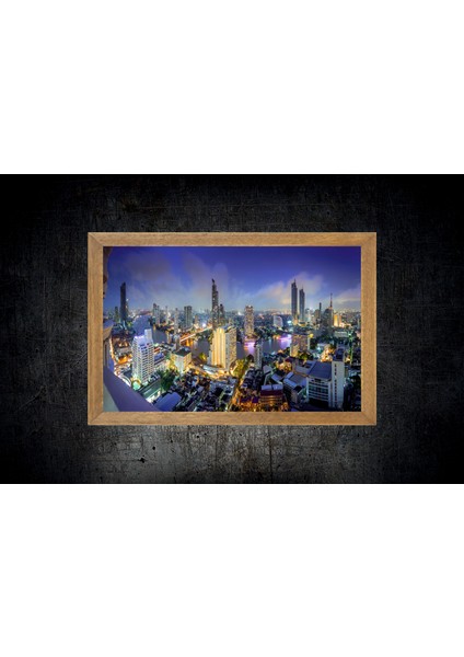 New York Şehir Manzaralı Tablo, Çerçeveli Cam Tablo 30X45 cm