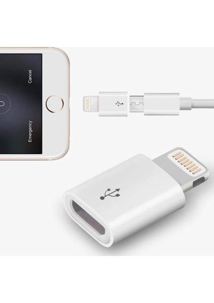 Micro USB Dönüştürücü Adaptör Apple iPhone / iPad Otg Aparat