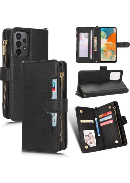 Samsung Galaxy A23 4g/5g Deri Kapak Manyetik Pu Deri Flip Case (Yurt Dışından)