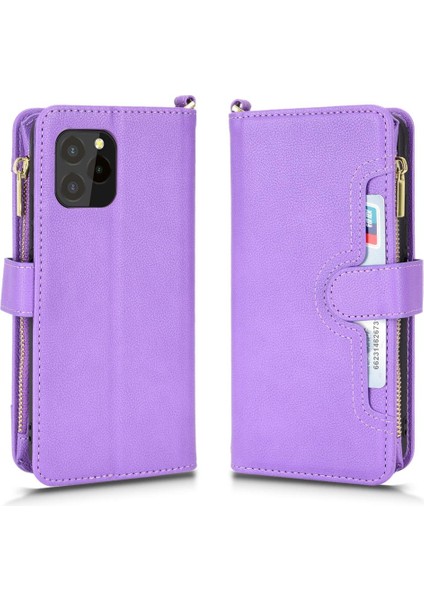 Oukitel C21 Pro Için Kılıf Deri Kapak Kart Tutucu Manyetik Pu Deri (Yurt Dışından)