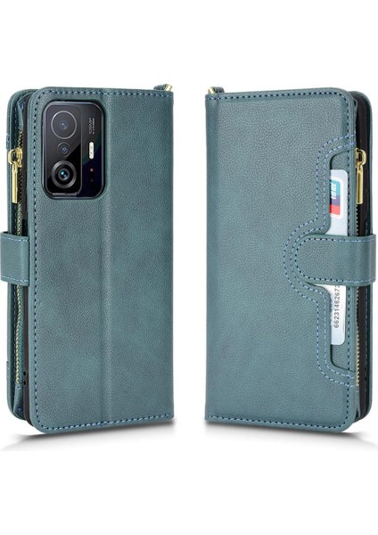Xiaomi 11T/11T Pro 5g Fermuar Cüzdan Manyetik Pu Deri Flip Case (Yurt Dışından)