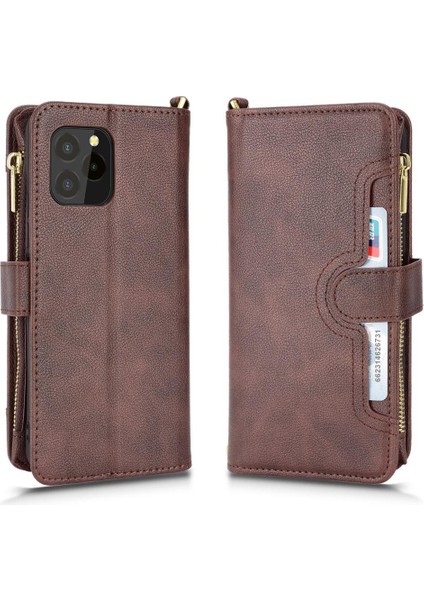 Oukitel C21 Pro Için Kılıf Deri Kapak Kart Tutucu Manyetik Pu Deri (Yurt Dışından)
