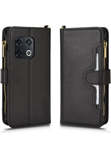 Oneplus 10 Için Kılıf Pro 5g Deri Kapak Kart Tutucu Fermuar Cüzdan Pu (Yurt Dışından)