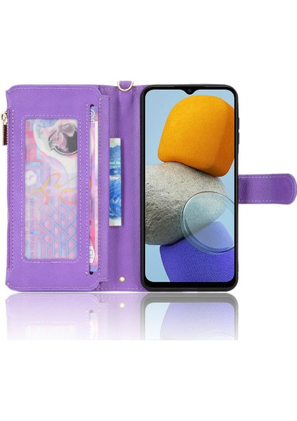 Mays Home1 Samsung Galaxy M23 5g Fermuar Cüzdan Manyetik Pu Deri Flip Case (Yurt Dışından)