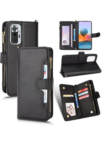 Xiaomi Redmi Not 10 Pro Kart Tutucu Manyetik Pu Deri Flip Case (Yurt Dışından)