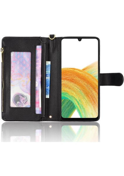 Samsung Galaxy A32 5g Için Kılıf Deri Kapak Manyetik Pu Deri Flip (Yurt Dışından)