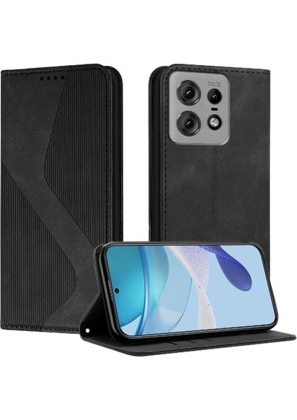 Motorola Moto Kenar 50 Pro Manyetik Cüzdan Kickstand Pu Deri Kılıf (Yurt Dışından)