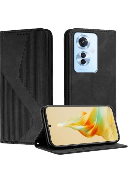 Oppo Oppo 11F Pu Deri Cüzdan Için Kılıf Kickstand Kart Yuvaları Tutucu Folio (Yurt Dışından)
