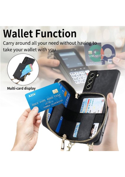 Samsung Galaxy S21 Fe Ayarlanabilir Kordon 7 Kart Yuvaları Için Kılıf Standı (Yurt Dışından)