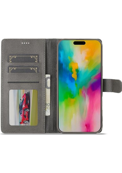 Tutucu Kart Yuvaları ile IPhone 16 Pro Için Flip Case Cüzdan Buzağı Doku (Yurt Dışından) fırsatları