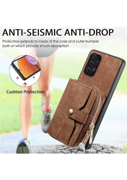 Samsung Galaxy A32 5g 7 Kart Yuvaları Için Kılıf Premium Deri Ayarlanabilir (Yurt Dışından)