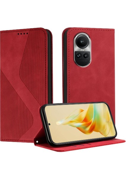 Oppo Oppo 10 5g Pu Deri Kart Yuvaları Için Kılıf Tutucu Manyetik Cüzdan Flip (Yurt Dışından)
