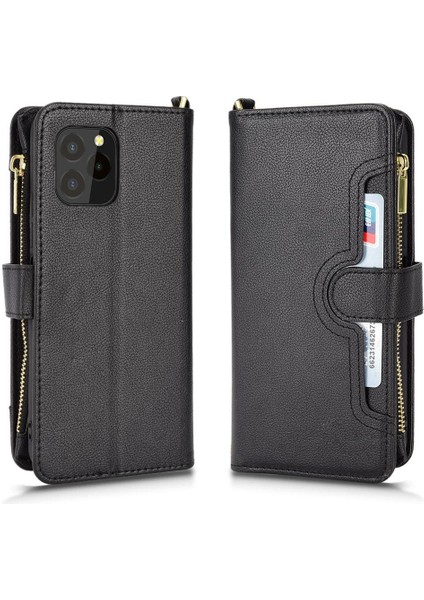 Oukitel C21 Pro Için Kılıf Deri Kapak Kart Tutucu Manyetik Pu Deri (Yurt Dışından)