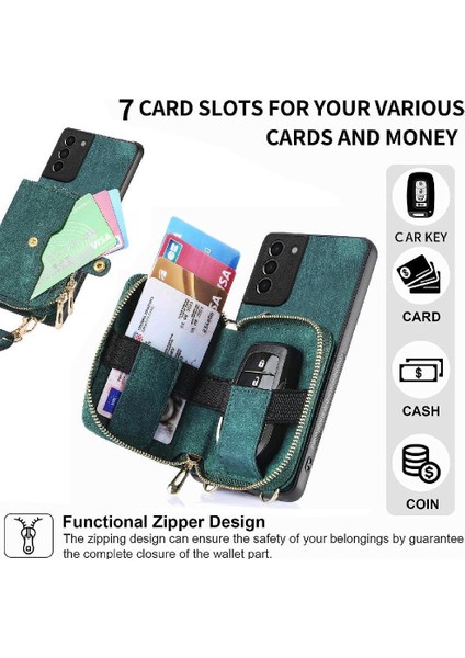 Samsung Galaxy S21 Artı Premium Deri Ayarlanabilir Kordon Standı (Yurt Dışından)
