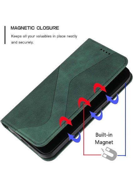 Motorola Moto Kenar 50 Pro Manyetik Cüzdan Kickstand Pu Deri Kılıf (Yurt Dışından)