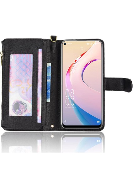 Oukitel C21 Pro Için Kılıf Deri Kapak Kart Tutucu Manyetik Pu Deri (Yurt Dışından)