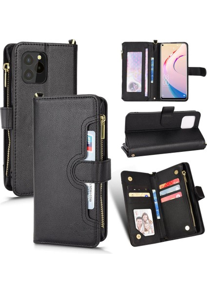 Oukitel C21 Pro Için Kılıf Deri Kapak Kart Tutucu Manyetik Pu Deri (Yurt Dışından)